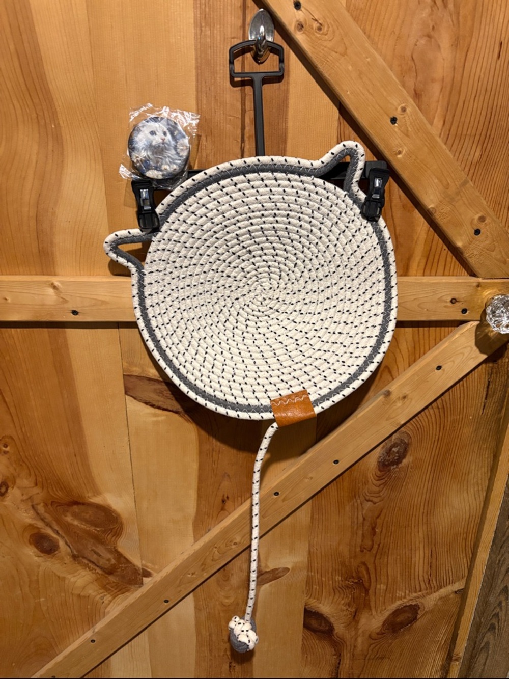 Cat Rope Scratcher with Dangling Ball - Cream and a Pair of Cat Car Coasters